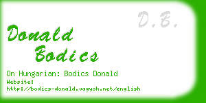 donald bodics business card